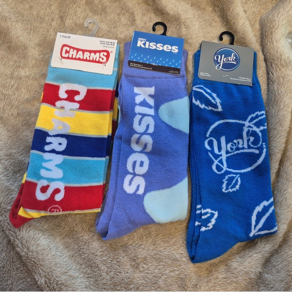 Lot of 3 Candy Novelty Socks